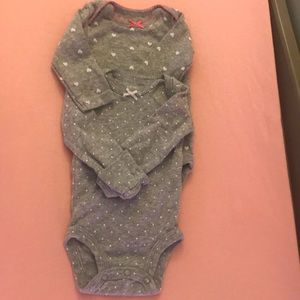 Carter’s Newborn 2 pack Long Sleeve Grey Onesies for girls